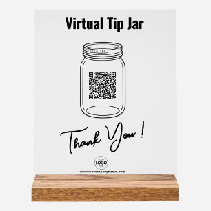 Panneau En Acrylique Jar d'astuce virtuelle, application de paiement de