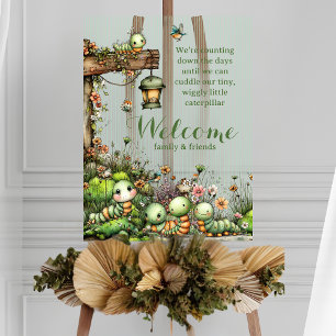 Panneau En Acrylique Jardin de Chenille Mignonne Fête de Bienvenue pour