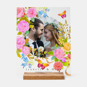 Panneau En Acrylique Jardin fleuri romantique photo lilas