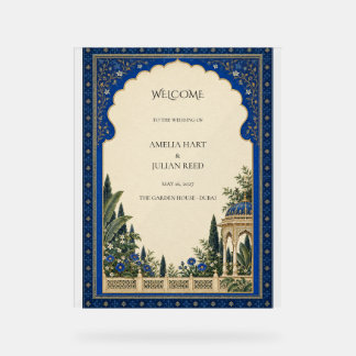 Panneau En Acrylique Jardin Royal Blue Arch Botanique Mariage