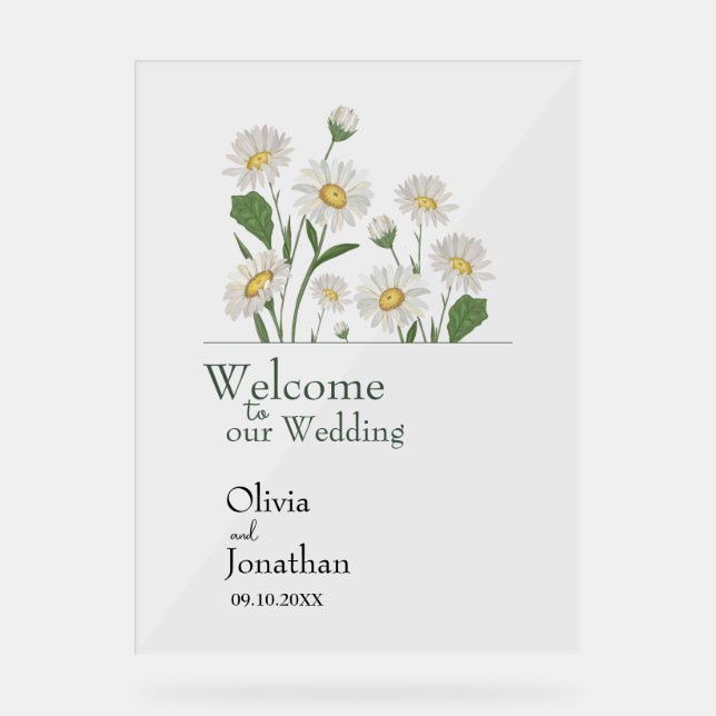 Panneau En Acrylique Jardin sauvage simple de marguerite (Recto)