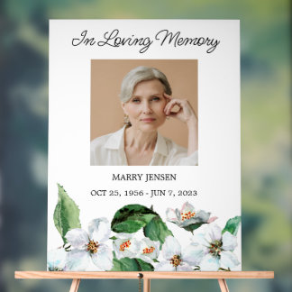 Panneau En Acrylique Jasmine Memorial Photo Funeral Acrylic Sign