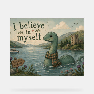 Panneau En Acrylique Je crois en moi-même Loch Ness Monster fantaisiste