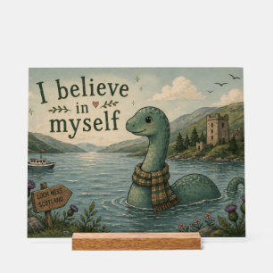 Panneau En Acrylique Je crois en moi-même Monstre du Loch Ness fantaisi