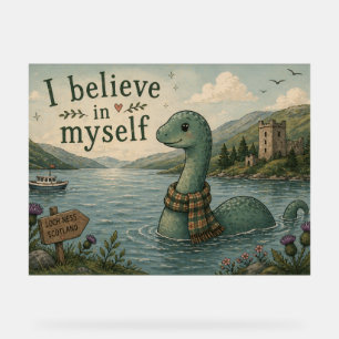 Panneau En Acrylique Je crois en moi-même Monstre du Loch Ness fantaisi