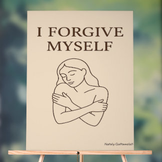 Panneau En Acrylique JE ME PARDONNE MOI-MÊME - Affirmatie minimaliste d