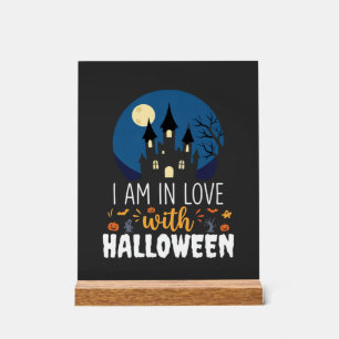 Panneau En Acrylique Je suis amoureux du château hanté d'Halloween_1