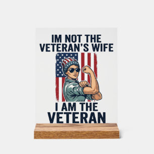 Panneau En Acrylique Je suis la conception de femme patriotique vétéran