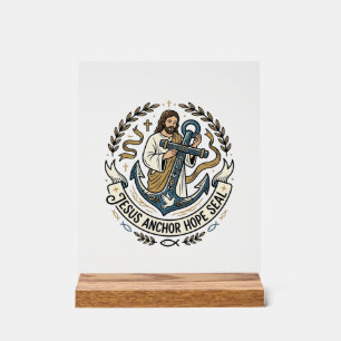 Panneau En Acrylique Jésus Ancre Espoir Scellé Jésus Ancre Espoir Scell
