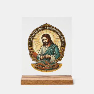 Panneau En Acrylique Jésus Balle De Yoga Complètement Dégonflée Humour 