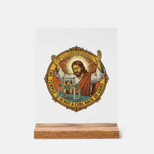 Panneau En Acrylique Jésus Colère Curl Biceps Rack Gym Agacement H