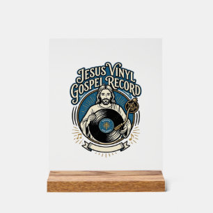Panneau En Acrylique Jesus Disque Vinyle Gospel Record Jesus Disque Vin