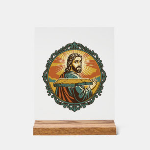 Panneau En Acrylique Jésus gêné trébuchant surface plane publique club