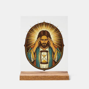Panneau En Acrylique Jésus impatient Chargement Sablier Internet Lent T