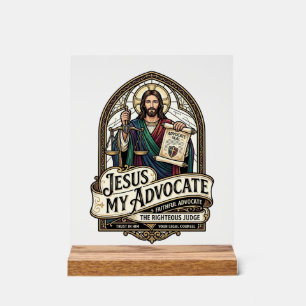 Panneau En Acrylique Jésus Mon Défenseur Jésus Avocat Tribunal Foi Chré