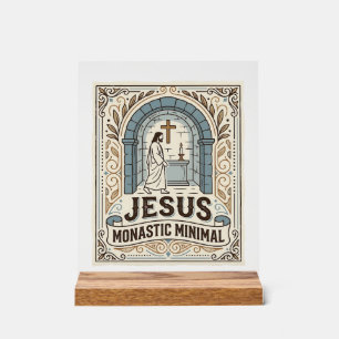 Panneau En Acrylique Jésus Monastique Minimal Jésus Monastique Minimal