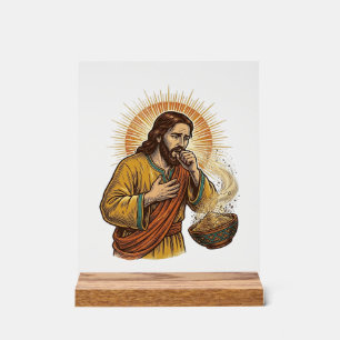 Panneau En Acrylique Jésus s'étouffant avec un miettes de chips de tort