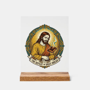 Panneau En Acrylique Jésus vaincu fumant du pain grillé brûlé petit-déj
