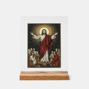 Panneau En Acrylique Jésus vintage gloire radieuse gravure chrétienne D