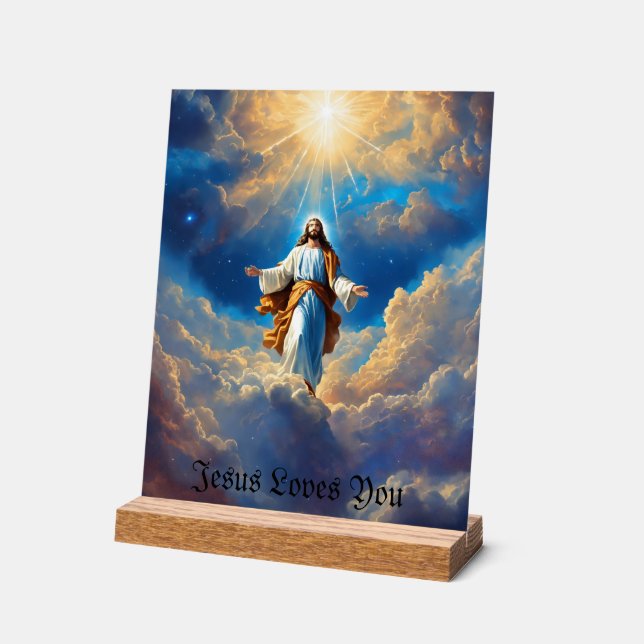 Panneau En Acrylique Jésus vous aime (Angle)