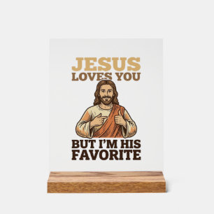 Panneau En Acrylique Jésus Vous Aime Drôle Vintage Croyance Chemise Des