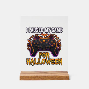 Panneau En Acrylique Jeu en pause Halloween Manette Chauves-souris Fant
