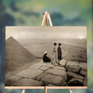 Panneau En Acrylique Jeunes filles au sommet de la pyramide de Khéops e