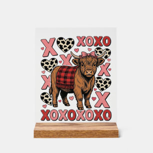 Panneau En Acrylique Joli haut vintage de la Saint-Valentin XOXO de la 