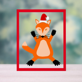 Panneau En Acrylique Joli renard de Noël