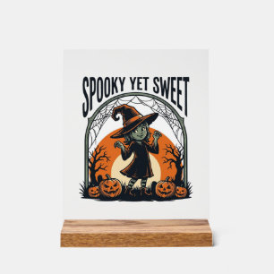 Panneau En Acrylique Joli T-shirt vintage de sorcière d'Halloween effra
