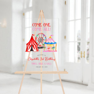 Panneau En Acrylique Jolie Bienvenue d'anniversaire Carnaval Cirque Des