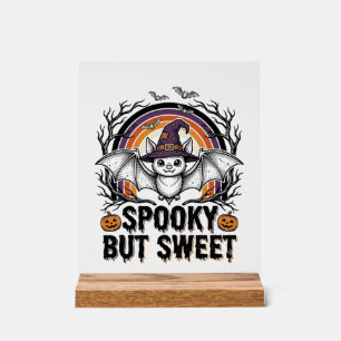 Panneau En Acrylique Jolie chauve-souris Halloween Gravure vintage T-sh