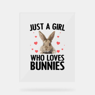 Panneau En Acrylique Jolie Conception Bunny Pour Filles Femmes Lapin Cô