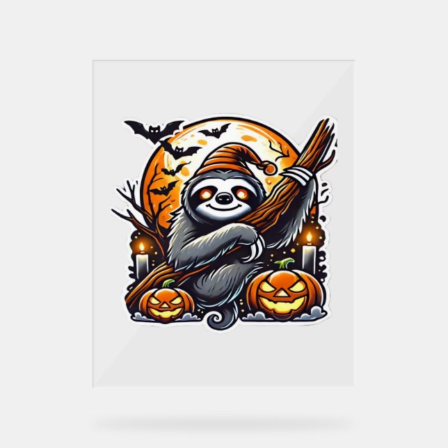 Panneau En Acrylique Jolie Soirée Sloth Halloween classique T-shirt (Recto)