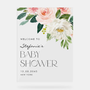 Panneau En Acrylique Jolies fleurs du jardin Baby shower de printemps A