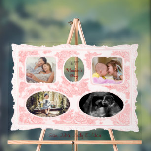 Panneau En Acrylique Jour des mères roses 4 photo de la fête Vintage in