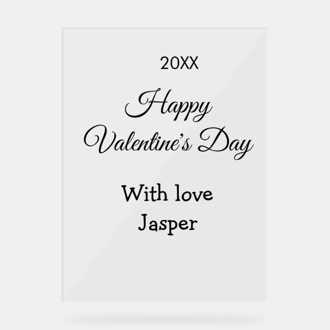 Panneau En Acrylique Joyeuse Saint-Valentin nom amour simple année styl (Recto)