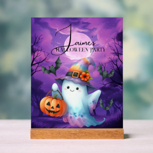 Panneau En Acrylique Joyeux Anniversaire Fête Halloween Fantôme Mignon