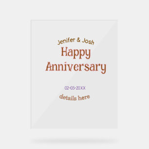 Panneau En Acrylique Joyeux anniversaire nom détails rose doré tendance