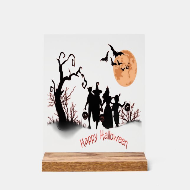 Panneau En Acrylique Joyeux Halloween (Recto)