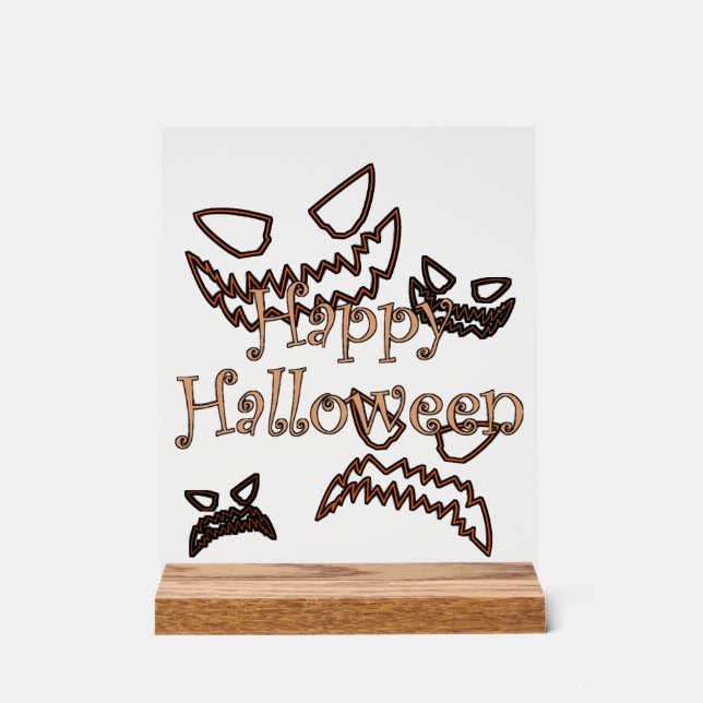 Panneau En Acrylique Joyeux Halloween (Recto)