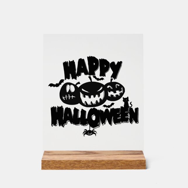 Panneau En Acrylique Joyeux Halloween (Recto)