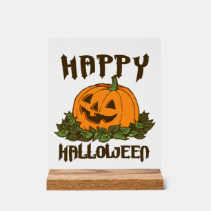 Panneau En Acrylique Joyeux Halloween Déguisement drôle d'Halloween
