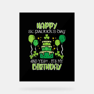 Panneau En Acrylique Joyeux Jour de la Saint Patrick Anniversaire Anniv