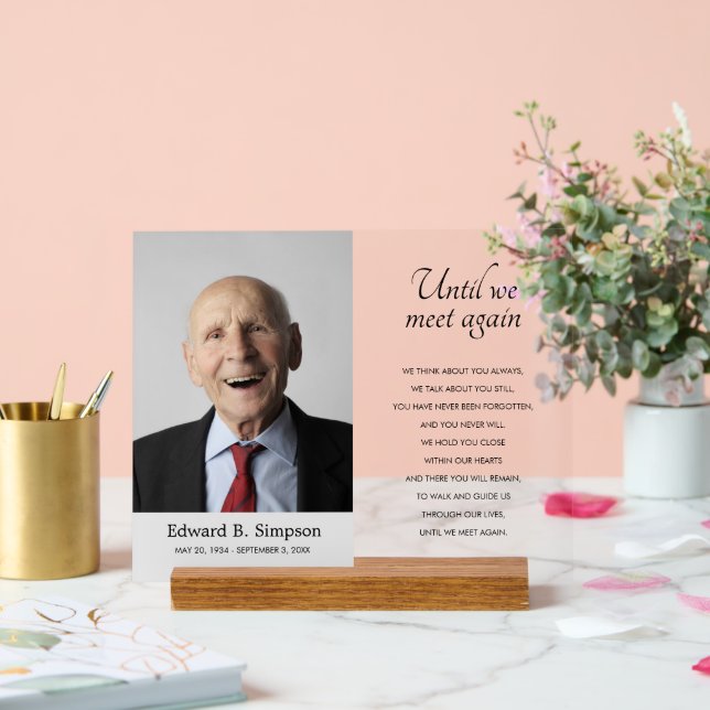 Panneau En Acrylique Jusqu'À Ce Que Nous Rencontrions De Nouveau Servic (Mariage)