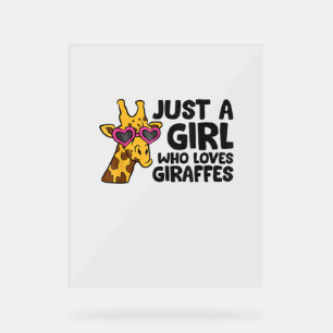 Panneau En Acrylique Juste une fille qui aime les girafes _3