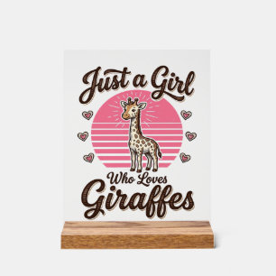 Panneau En Acrylique Juste une fille qui aime les girafes vintage shirt