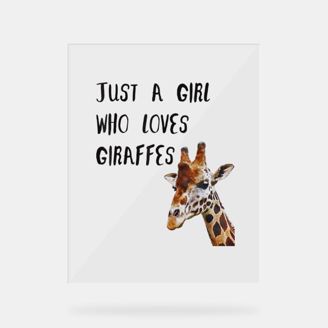 Panneau En Acrylique Juste Une Fille Qui Aime Les Giraffes Mignonne Gir (Recto)