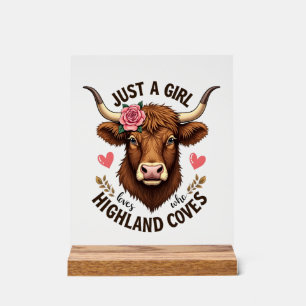 Panneau En Acrylique Juste Une Fille Qui Aime Les Vaches Highland Flora