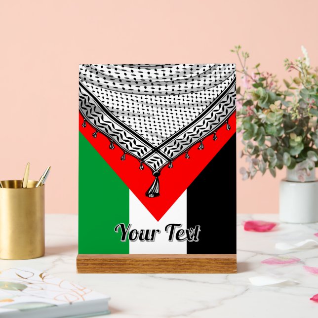 Panneau En Acrylique Keffiyeh Écharpe palestinienne tissu traditionnel (Mariage)